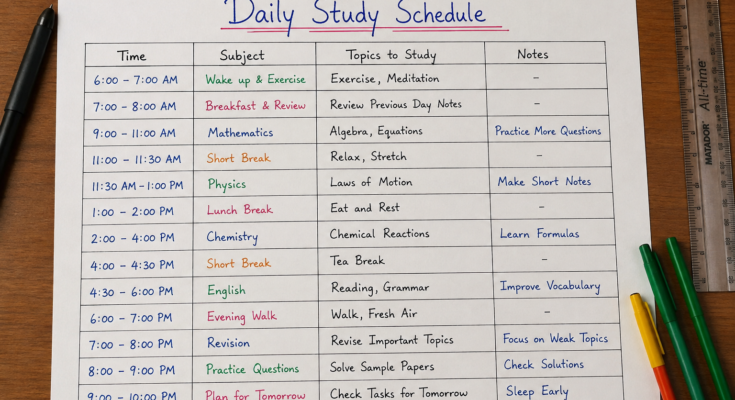 How to Create a Daily Study Schedule